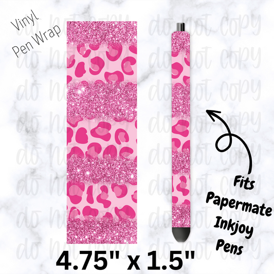 pw254 Pink leopard Pen Wrap