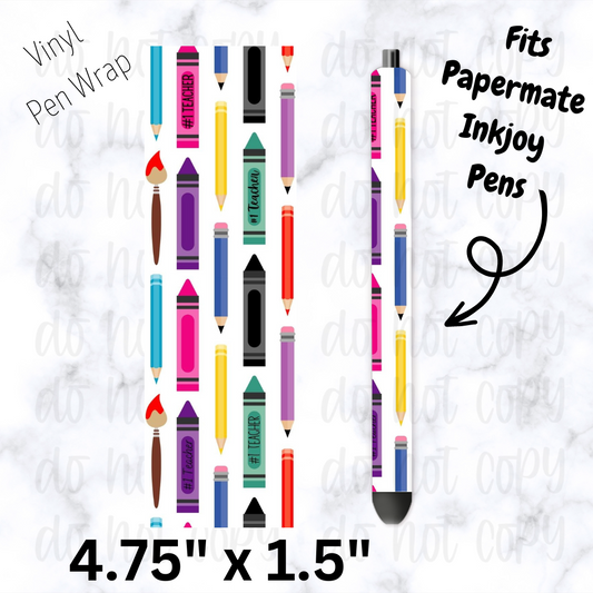 Pen and pencil teacher pen wrap