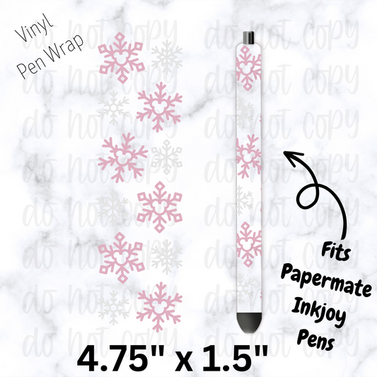 Pink Mouse Snowflake Pen Wrap