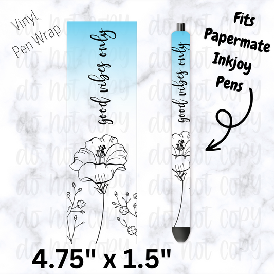 Good Vibes Blue Ombre Pen Wrap