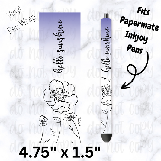 Hello Sunshine Purple  Ombre Pen Wrap