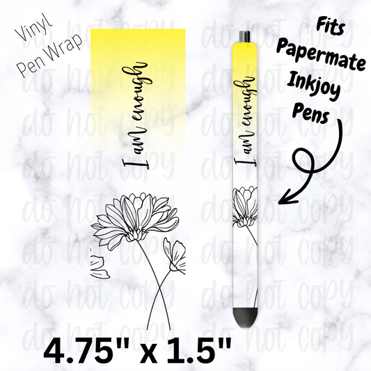 I am Enough Yellow Ombre Pen Wrap