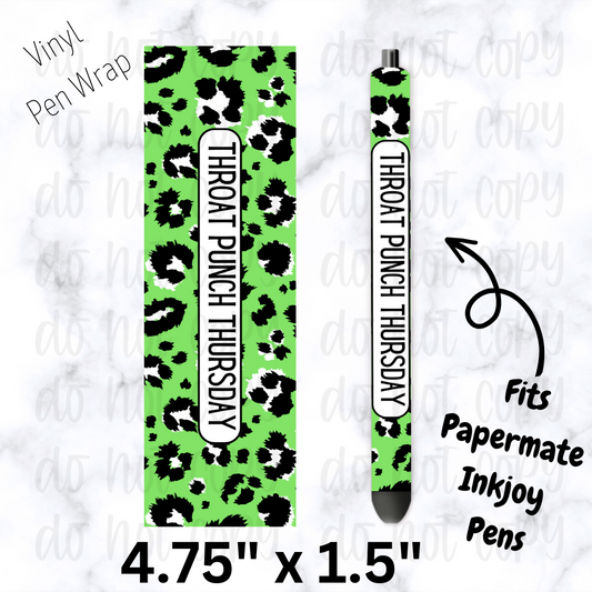 Throat punch Thursday lime cheetah Pen Wrap