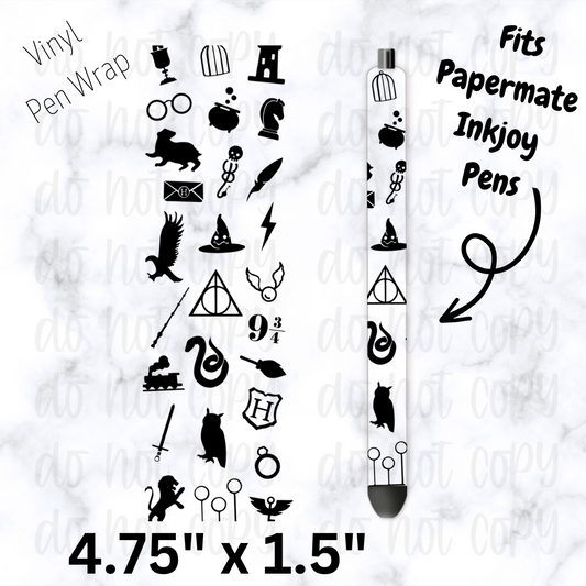 Wizard Black and White Pen Wrap