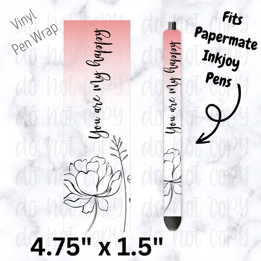 You are my happy ombre pink Pen Wrap