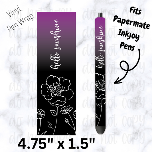 Hello Sunshine white flower Pen Wrap