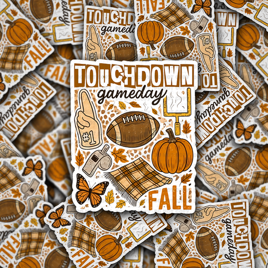 DC 2061 - Touchdown gameday fall football Die Cut Sticker