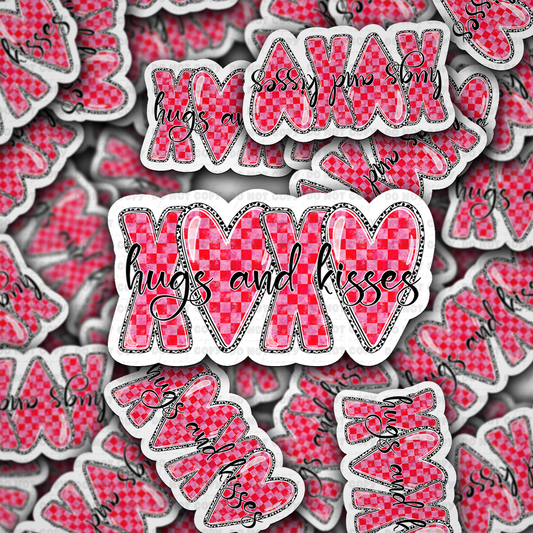 DS 2292- XOXO Hugs and Kisses Die Cut Sticker