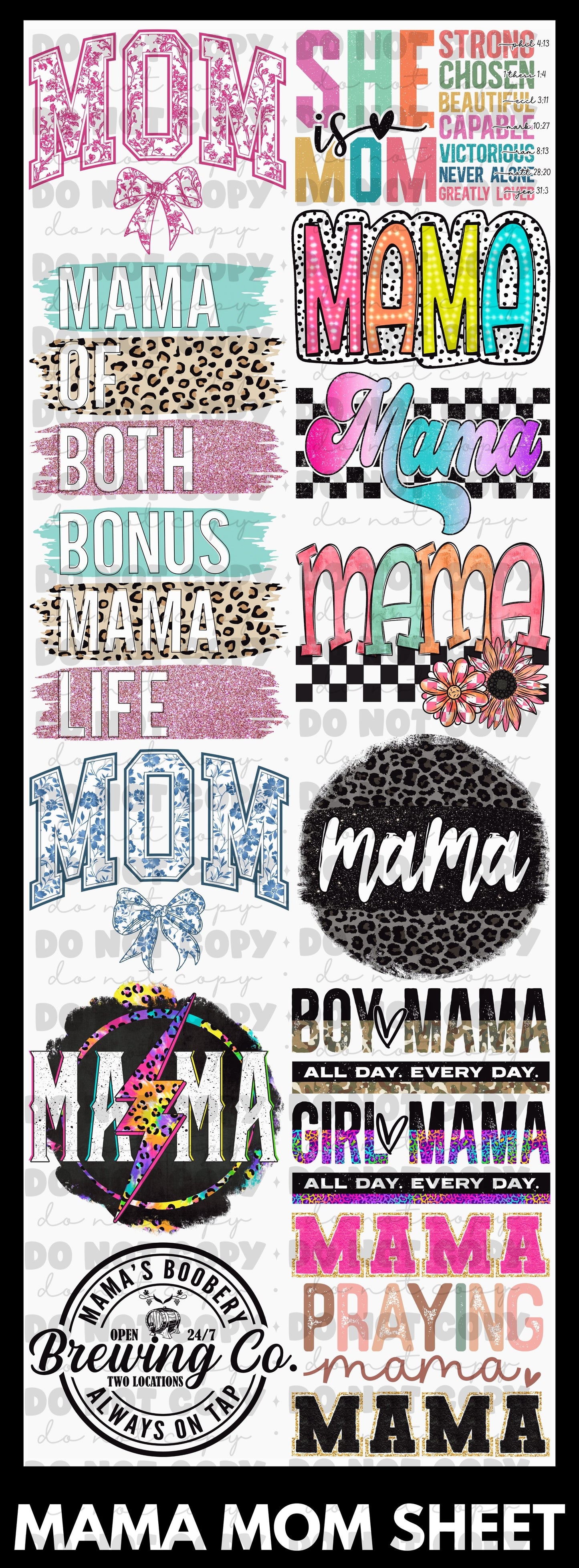 203 Premade Mama Mom Mother Gang Sheet 22x60