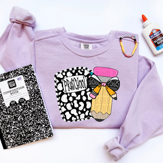 6103 - Preschool notebook with pencil and bow * DTF Transfer