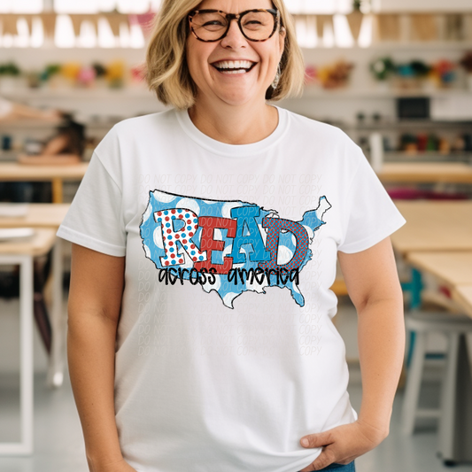 5070 - Read across America blue map *DTF