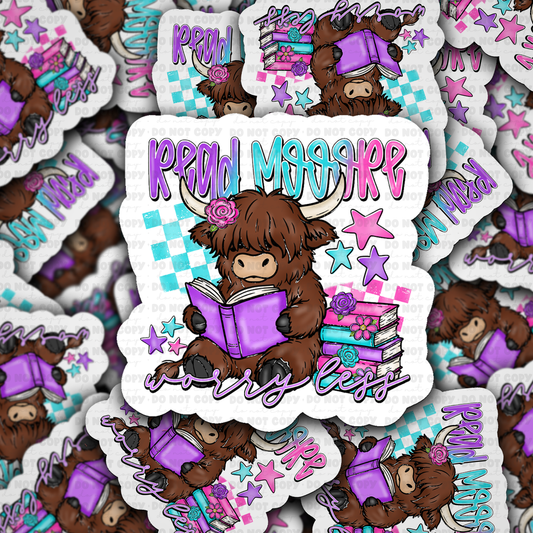 DS 2987 -   Read mooore worry less Die Cut sticker