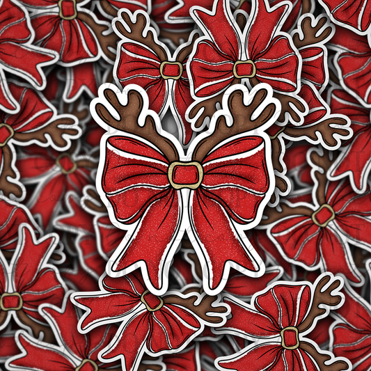 DC 2186 - Reindeer bow Die Cut Sticker