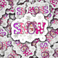 DC 2324 - Snow with pink snowman Die Cut Sticker