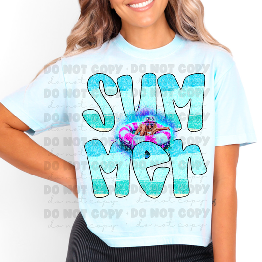 5864 - Summer girl float *DTF Transfer