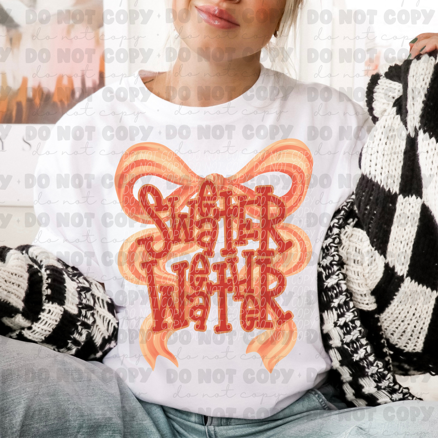 6526 - Sweater weather orange bow *DTF Transfer