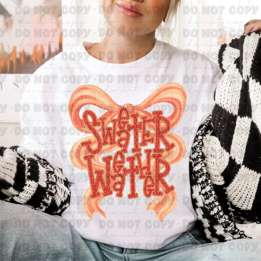 6526 - Sweater weather orange bow *DTF Transfer