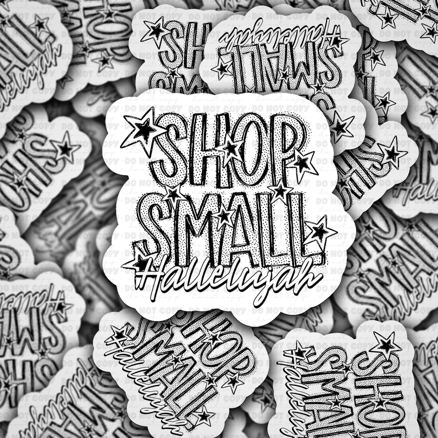 DS 3191 - Shop Small Hallelujah Die Cut sticker