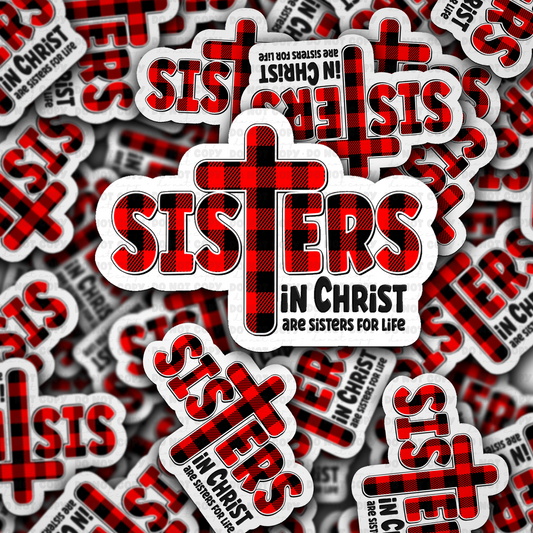 DS - 2414 Sisters in Christ are sisters for life Die Cut Sticker