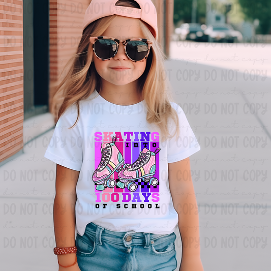 3299 Skating Into 100 Days Roller Skates *DREAM TRANSFER* DTF