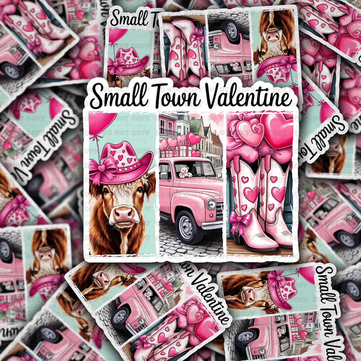 DS - 2472 Small town Valentine Die Cut Sticker