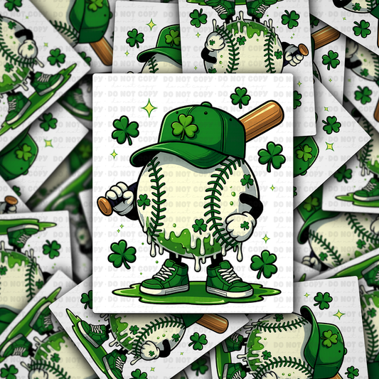 DS - 2627 Baseball drip St. Patrick's Die Cut sticker