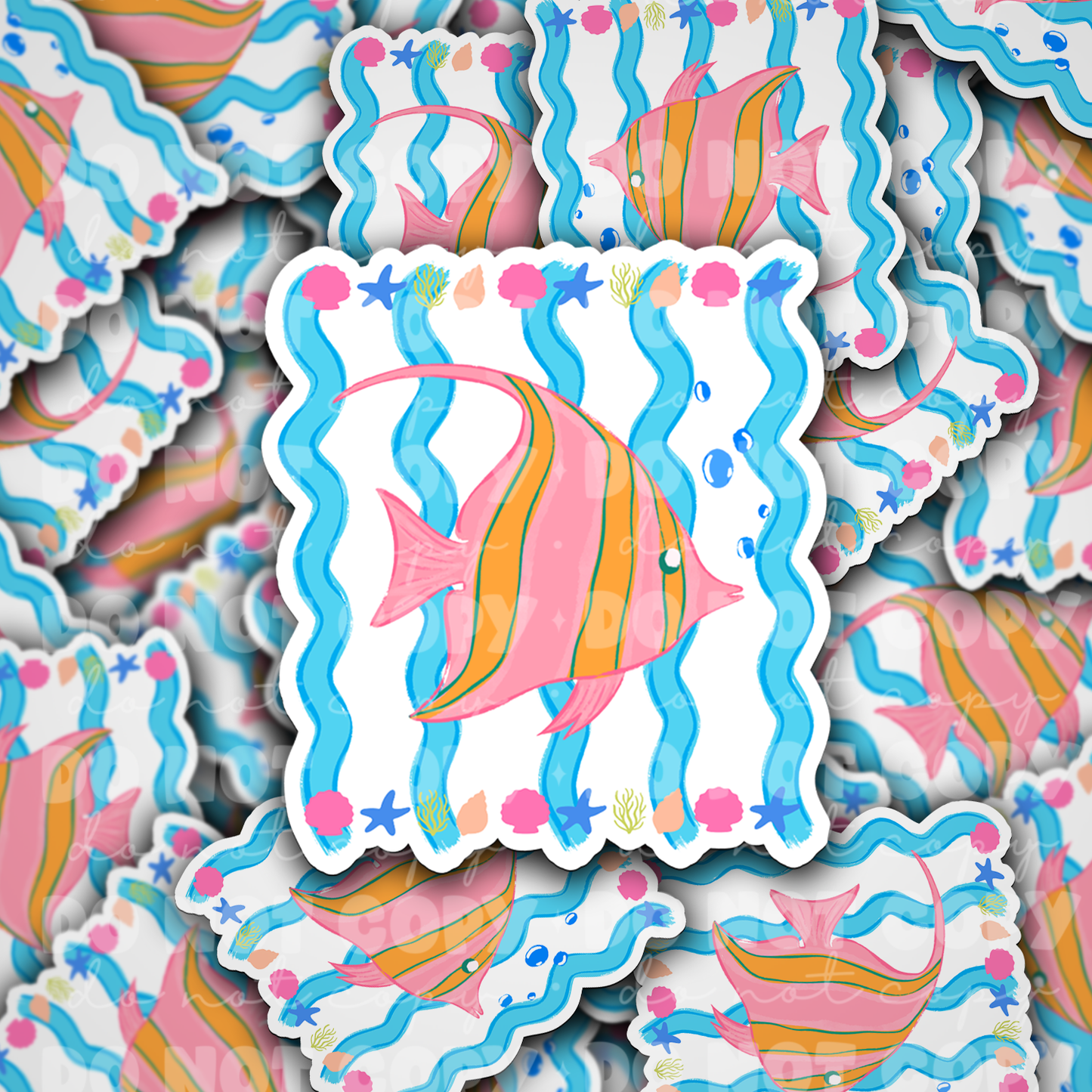 DS 2855 - Striped fish Die Cut sticker
