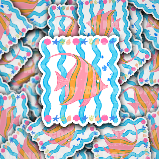 DS 2855 - Striped fish Die Cut sticker