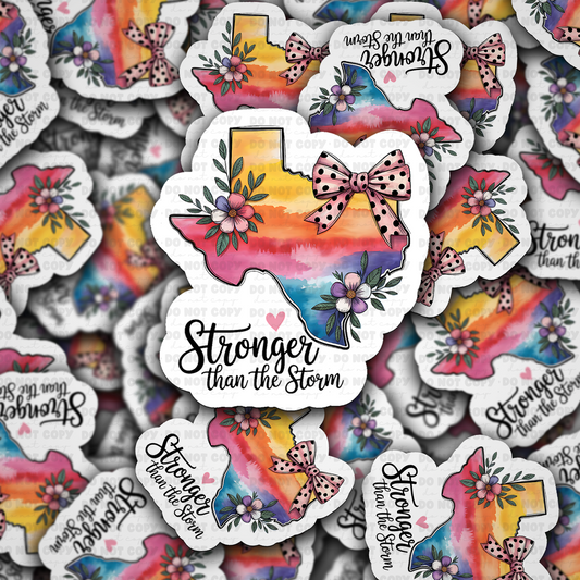 DC 2041 - Stronger than the storm Texas Die Cut Sticker