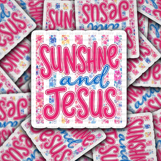DS 3131 - Sunshine And Jesus Die Cut sticker