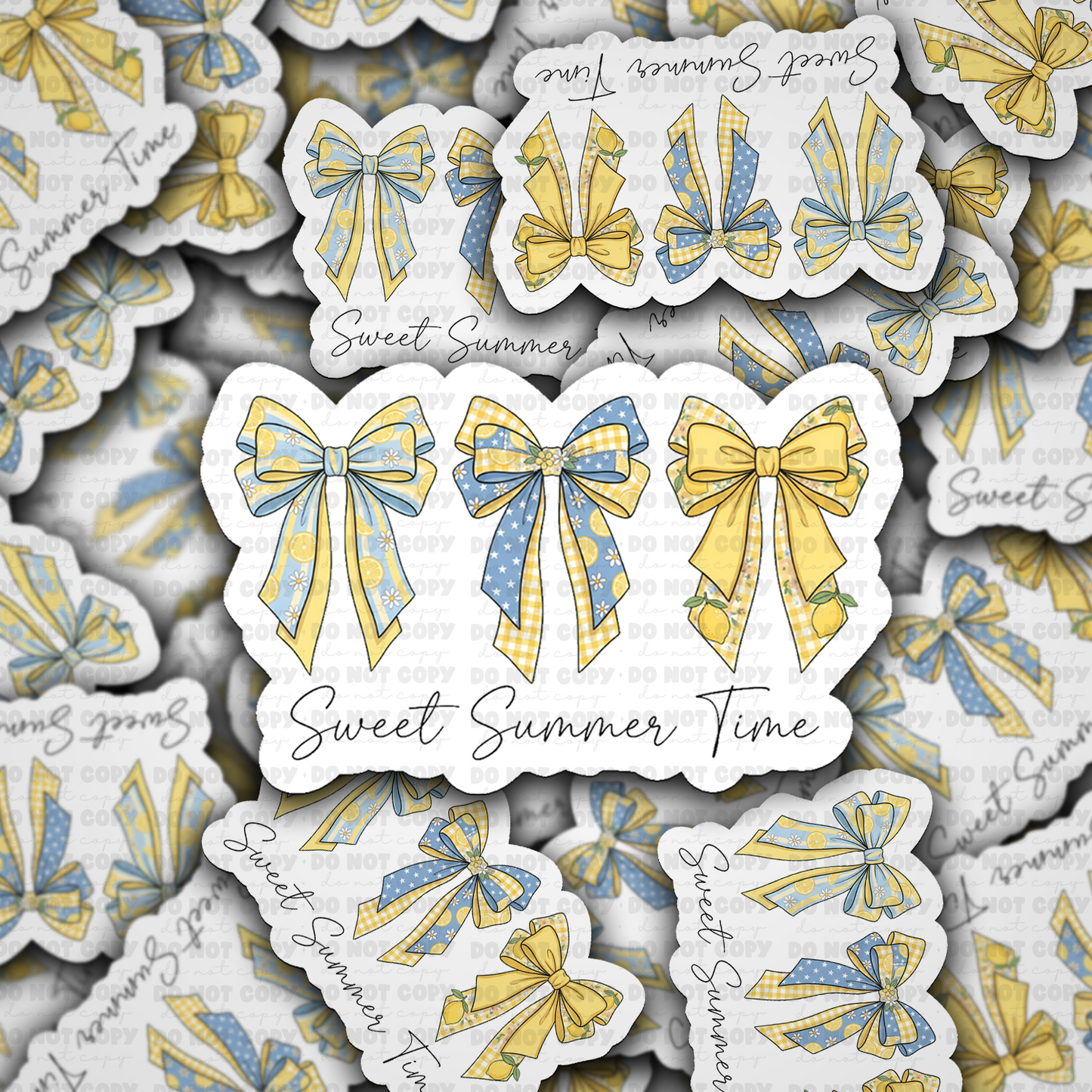 DS 2850 - Sweet summertime bows with lemons Die Cut sticker