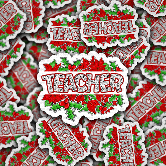 DC 2332 - Teacher Christmas Die Cut Sticker
