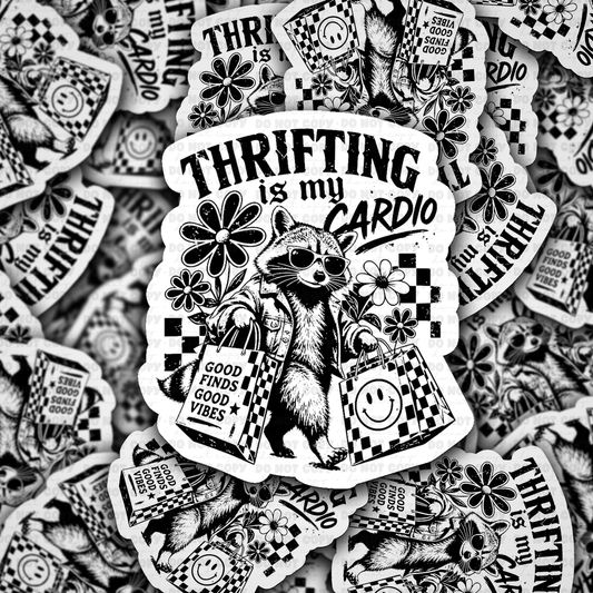 DS 3197 - Thrifting Is My cardio Die Cut sticker