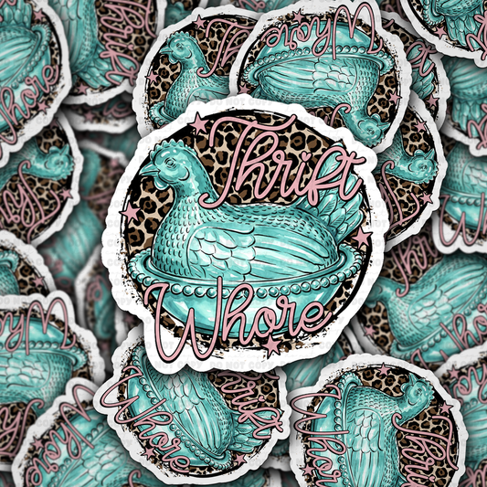 DS 2819 - Thrift Whore Die Cut sticker