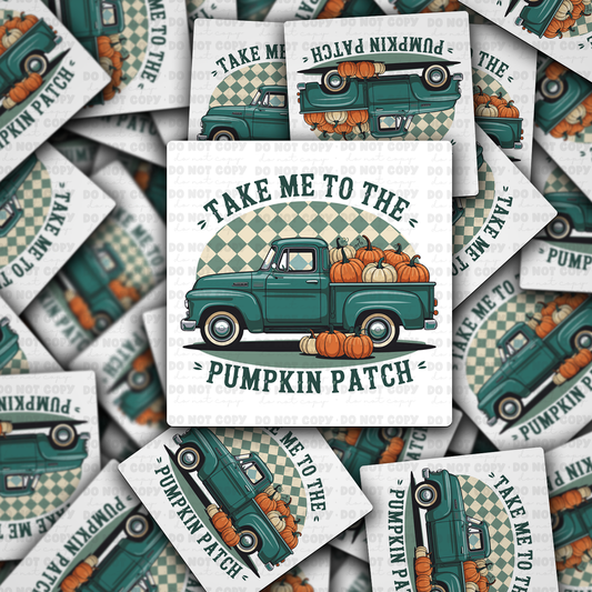 DC 2140 - Take me to the pumpkin patch truck Die Cut Sticker