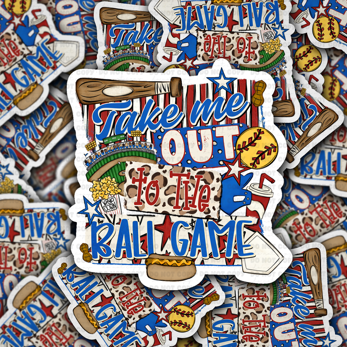 DS - 2653 Take me out to the ball game softball Die Cut sticker
