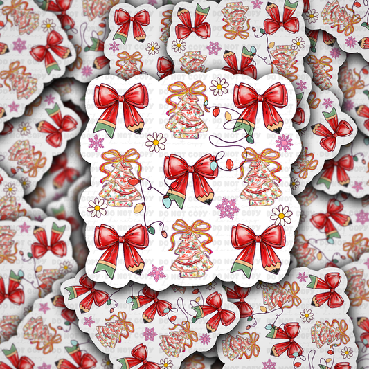 DC 2207 - Christmas teacher Die Cut Sticker