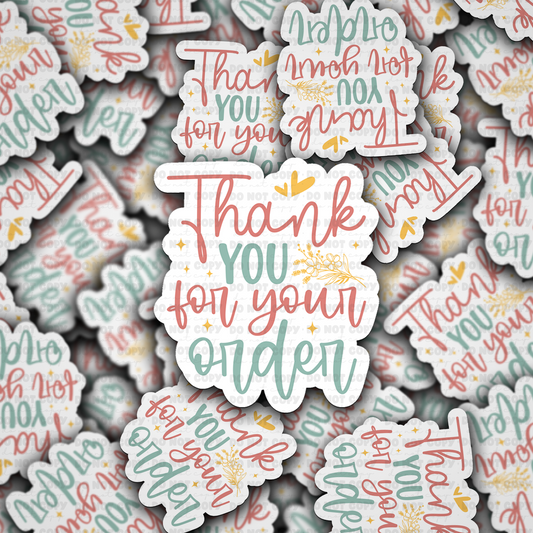 DS - 2418 Thank you for your order Die Cut Sticker