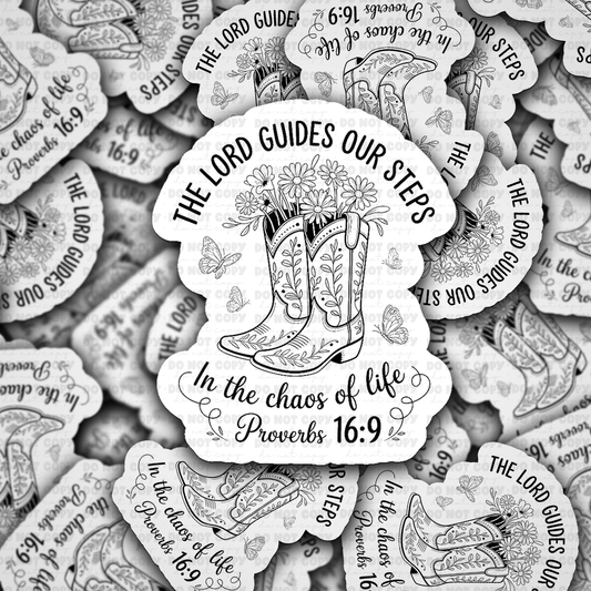 DS 2888 - The lord guides our steps in the chaos of life Die Cut sticker