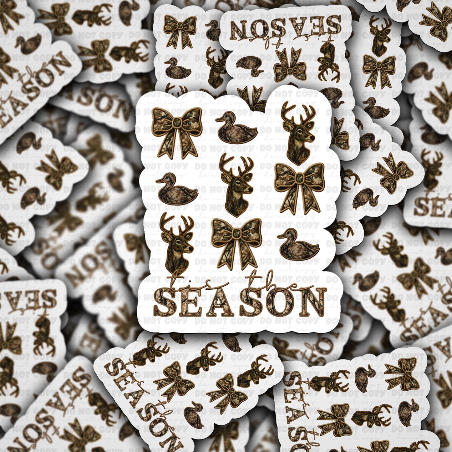 DS -2392 - Tis the season camo deer and ducks Die Cut Sticker