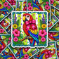DS 3165 - Tropical Parot With Bow Die Cut sticker