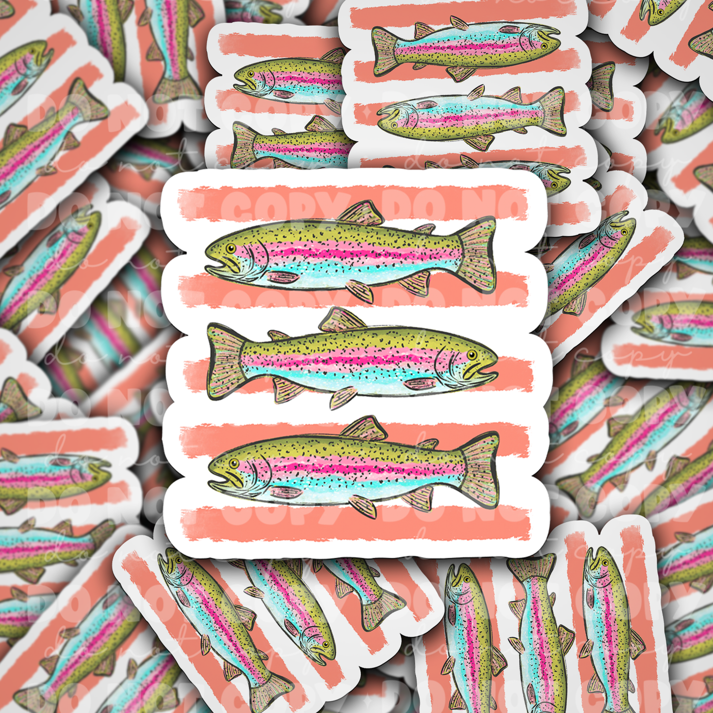 DS 2854 - Trout fish Die Cut sticker