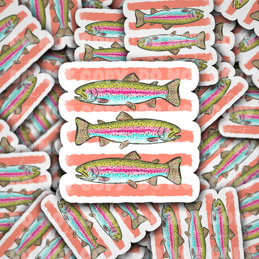 DS 2854 - Trout fish Die Cut sticker