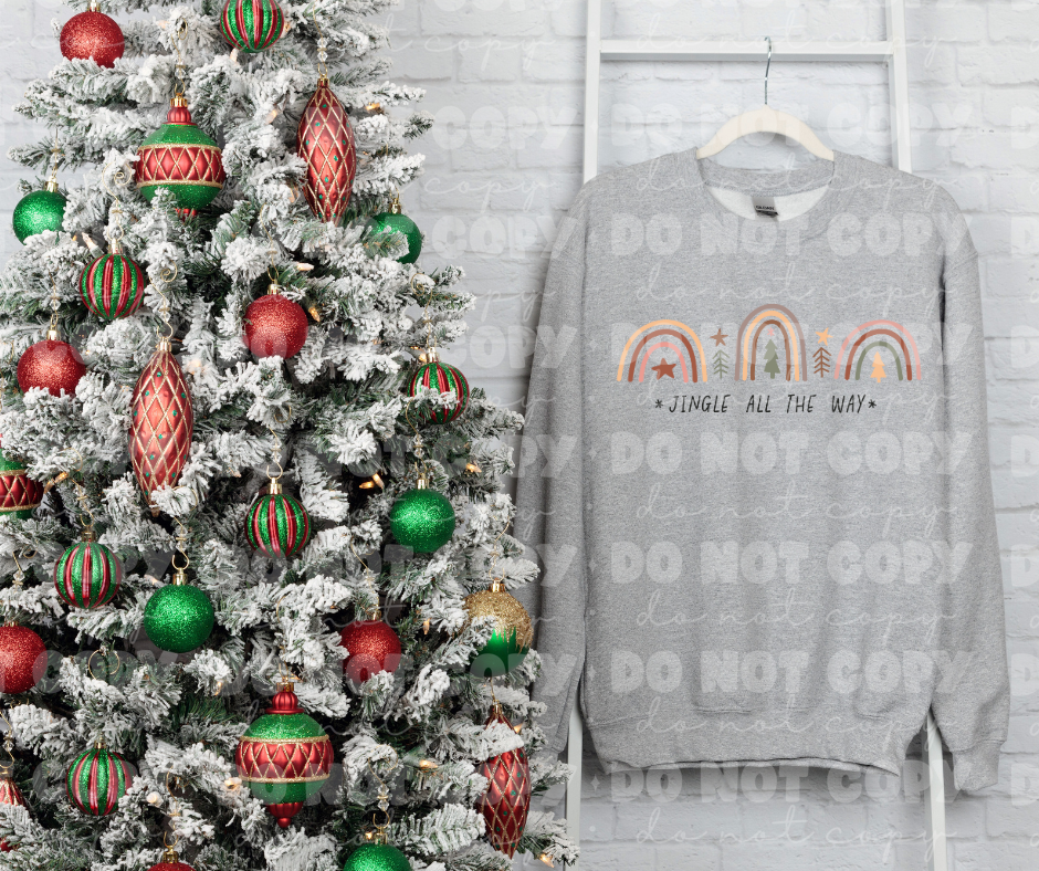 4237 Jingle all the way rainbow boho Christmas *DREAM TRANSFER* DTF