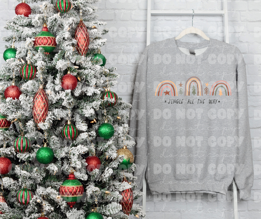 4237 Jingle all the way rainbow boho Christmas *DREAM TRANSFER* DTF
