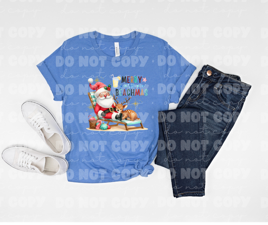 4238 Merry Beachmas Santa with a reindeer *DREAM TRANSFER* DTF