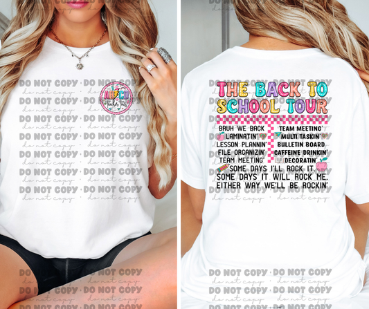 4293 The back to school tour front and back set *DREAM TRANSFER* DTF