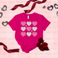 3205 Hearts pink and white with glitter *DREAM TRANSFER* DTF