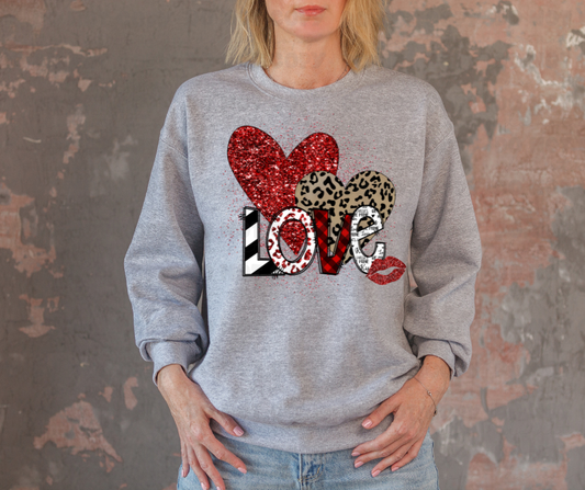3213 Love leopard heart glitter lips *DREAM TRANSFER* DTF