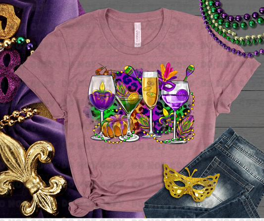 3340 mardi gras wine glasses cowgirl*DREAM TRANSFER* DTF